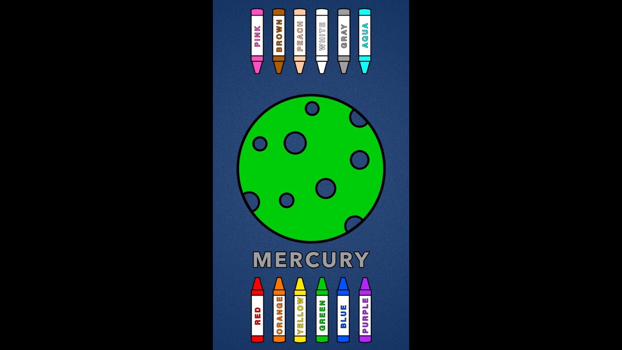 #shorts Color MERCURY planet for kids | Color planets for BABY | Learn colors for BABY
