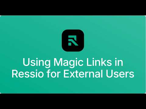 This video explains how external users like vendors and subcontractors can interact with the Ressio software using Magic Links without needing to install the app.