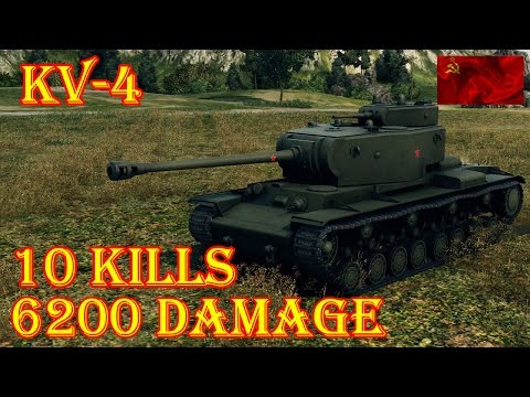 KV-4  10 kills 6200 Damage Swamp  World of Tanks