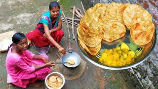 Santali Village Style Luchi And Pumpkin Breakfast