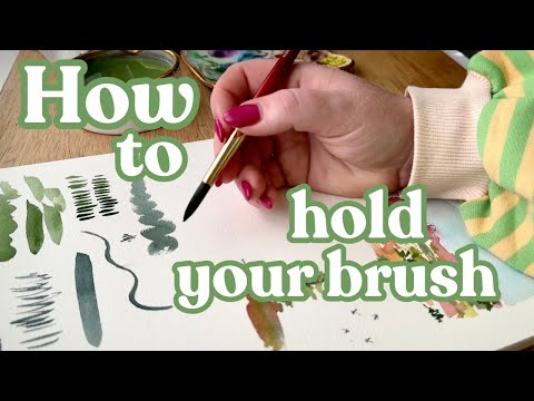 How to hold your watercolor brush to get the strokes you want while painting
