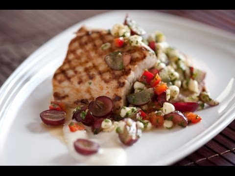 Grilled Mahi Mahi with Red Grapes and Corn Salsa