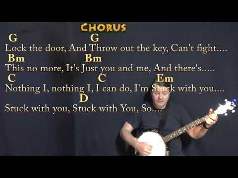 Stuck With U (Ariana Grande & Justin Bieber) Banjo Cover Lesson in G with Chords/Lyrics