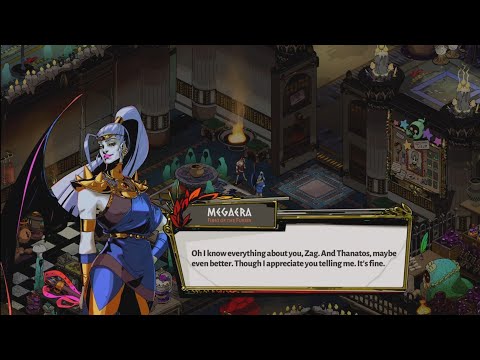 Zagreus tells Megaera about him and Thanatos - Hades