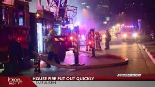 Firefighters responded to a house fire at an abandoned building in East Austin