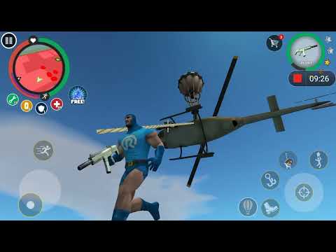 Rope hero game play #helicopter theft# destroyed police car #viral#game play# treading