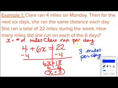 Summary Open Up 7th Grade 6.11 and 6.12: Using Equations