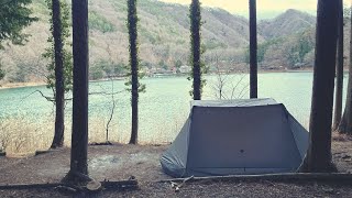 【vlog】四尾連湖でソロキャン。NINJA SHELTERと焚き火飯。【オートキャンプ】