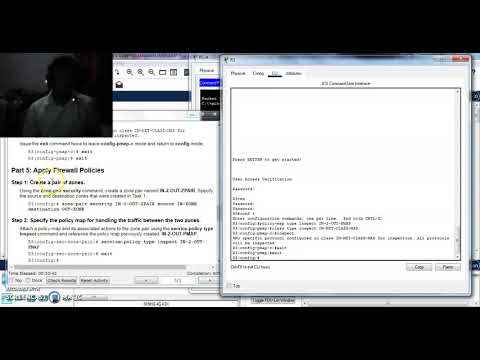 4.4.1.1 Packet Tracer - Configuring a zone - based policy firewall (ZPF part 2)