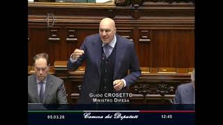 IRAN, LA REPLICA DEL MINISTRO DELLA DIFESA GUIDO CROSETTO