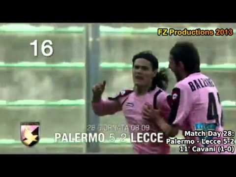 Serie A 2008-2009, day 28 Palermo - Lecce 5-2 (Cavani 1st goal)