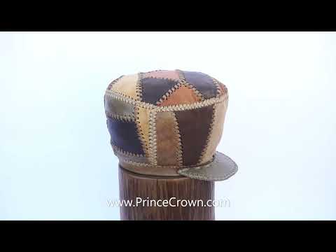 Handmade Rasta Leather Cap from PrinceCrown.com