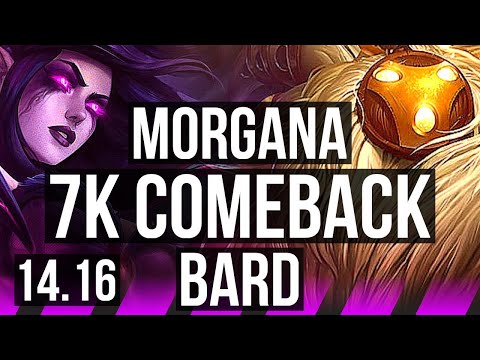 MORGANA & Ashe vs BARD & Jhin (SUP) | 7k comeback, 37k DMG | NA Diamond | 14.16