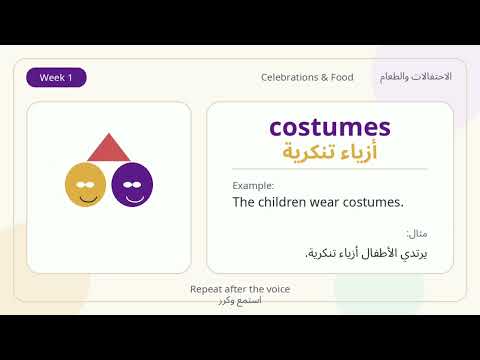 مفردات الاحتفالات والطعام