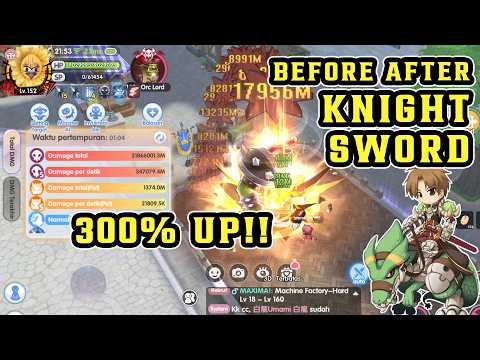 ROX NAIK 3X LIPAT DPS BEFORE AFTER KNIGHT SWORD