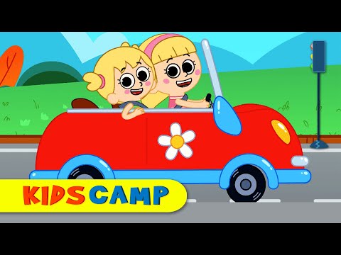 Little Red Car | Driving in My Car Song for Kids | Kidscamp Nursery Rhymes