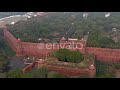 Red fort in Delhi, India, 4k aerial drone footage