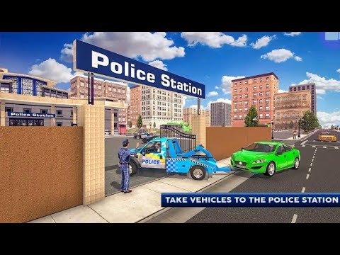 police tow truck driver and transport cars to the city workshop