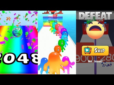 Satisfying Ball Merge 2048 vs Man Runner 3D Satisfying Games vs Merge Number Run Master 🏃‍♀️ 👌