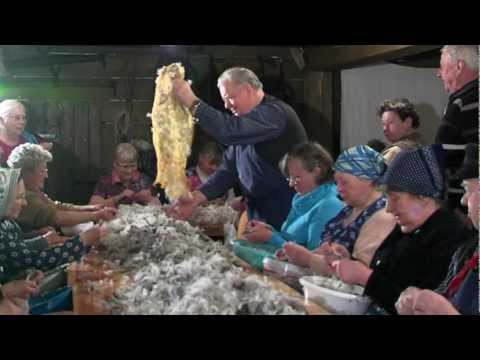 SORBEN - Federschleißen auf dem Njepila-Hof in Rohne / Schleife in SACHSEN - Lausitz