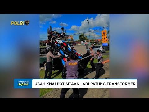 POLRES PASER UBAH KNALPOT SITAAN MENJADI PATUNG TRANSFORMER