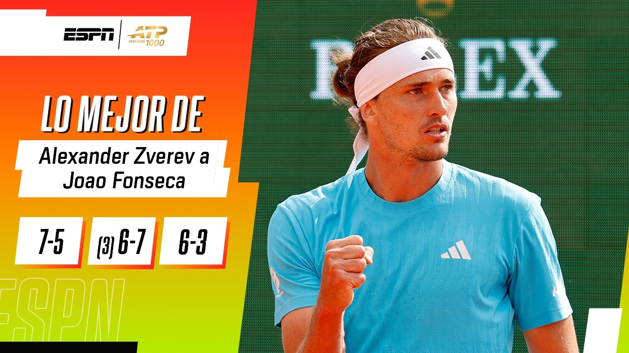 PARTIDAZO TOTAL ENTRE ZVEREV Y FONSECA EN MONTECARLO, QUE TERMINÓ CON VICTORIA DEL ALEMÁN | RESUMEN
