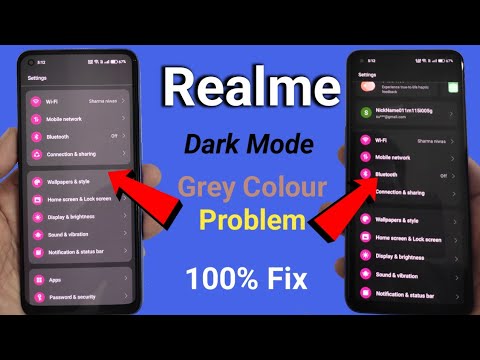 how to fix dark mode grey shadow problem in realme | yellow colour problem in dark mode