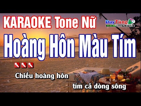 Karaoke || Hoàng Hôn Màu Tím - Tone Nữ || Nhạc Sống Duy Tùng