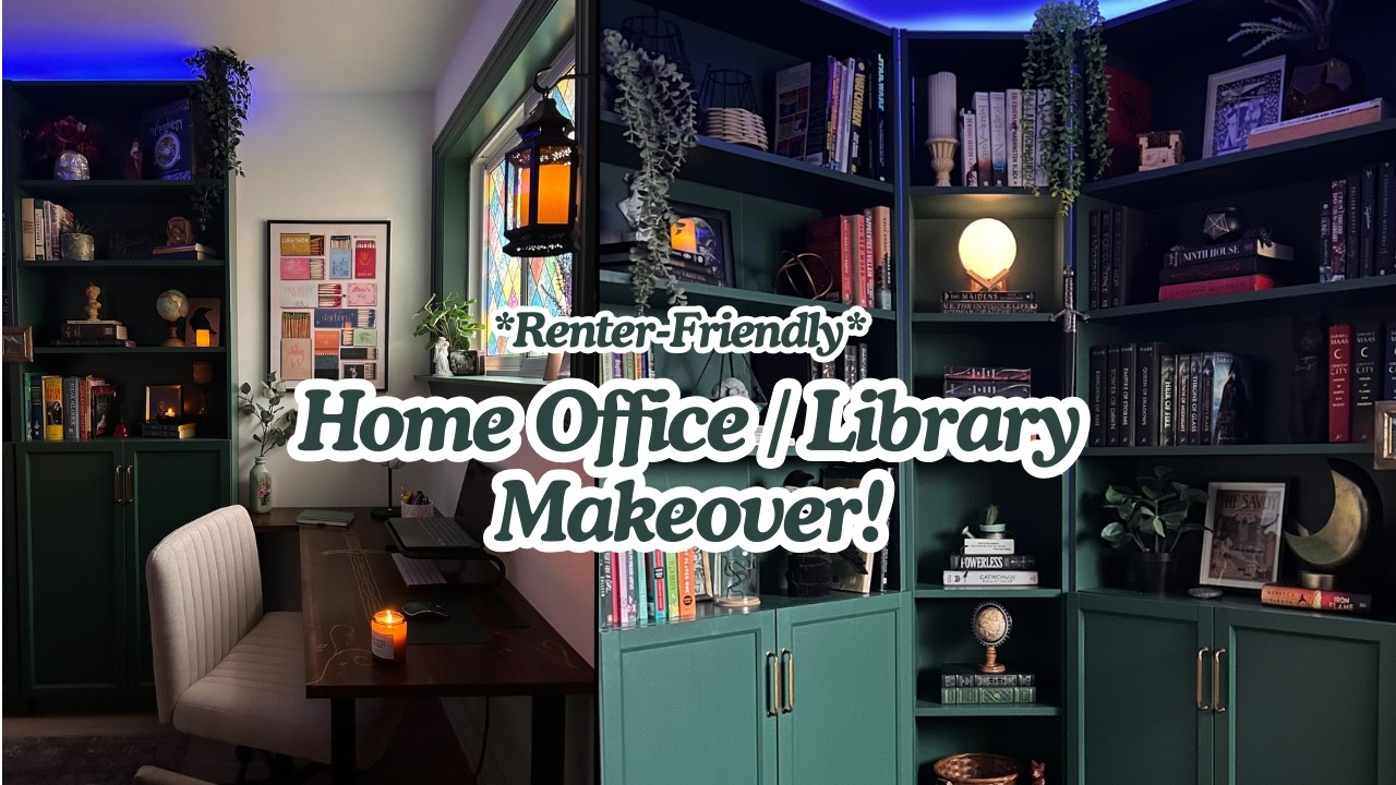 *FANTASY READER* Home Library Makeover | Dark Academia Office ✨