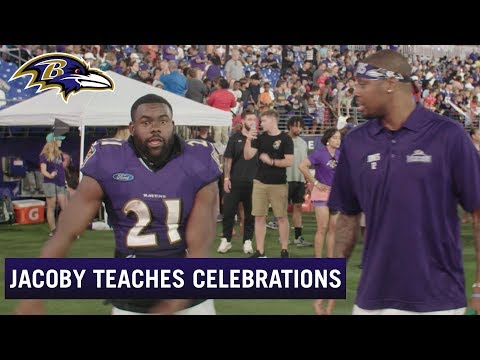 Behind the Celly: Jacoby Jones Teaches Ravens Touchdown Celebrations | Baltimore Ravens