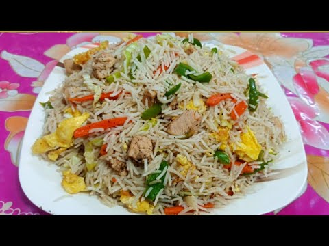 Chicken egg fried rice recipe by my kitchen info | egg fried rice recipe | restaurant style fried |