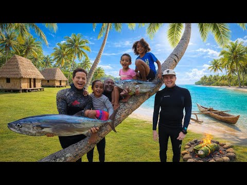 Living & Spearfishing-Remote Village FIJI | Giant fish | Traditional living island style cookup🇫🇯🌴
