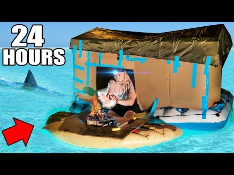 24 HOUR BOX FORT BOAT SURVIVAL CHALLENGE! 📦 Video