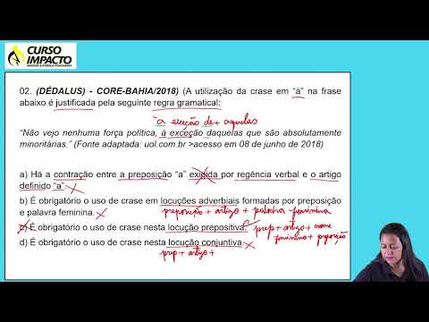 Crase: Questões DÉDALUS. VÍDEO AULAS ONLINE no SITE: impacto.estrelaconcursos.com