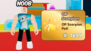 This Exclusive Pet Made Me The STRONGEST as a NOOB in Roblox Strongman Simulator!