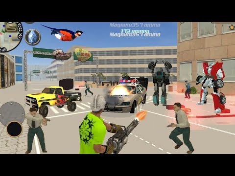 Vegas Crime Simulator - (Vegas Fight Police & Car Robot) Power Of Machine Gun Kill 1000 Policeman's