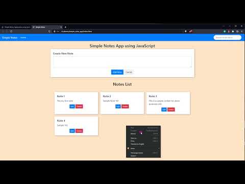 Simple Notes Application Source Code Using Javascript Demo