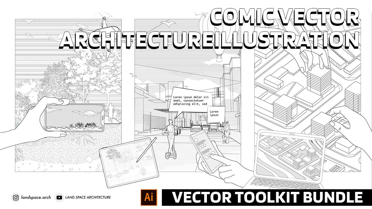 Comic Vector Architecture Perspective Illustration