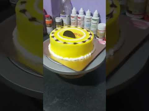 Beautiful neutral gel chocolate cake.