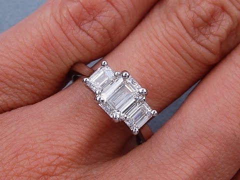 1.78 ctw Emerald Cut H VS2 Diamond Engagement Ring - BigDiamondsUSA