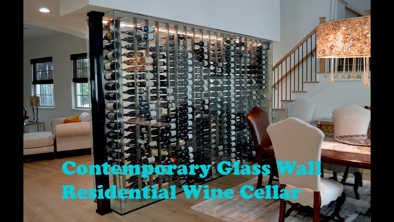 Contemporary Glass Wall Residential Wine Cellar - Manhattan Beach Los Angeles California