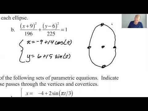 Parametrics for Ellipses pg 195, pt 1