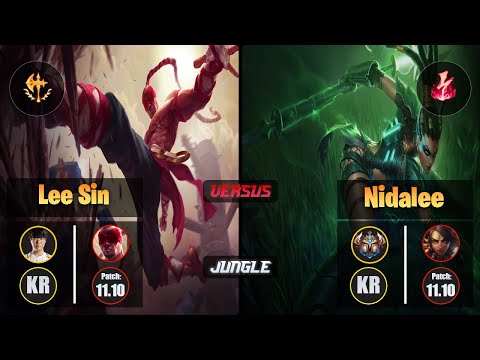 Haru LEE SIN (Jungle) [Conqueror] VS NIDALEE - Challenger KR Patch 11.10