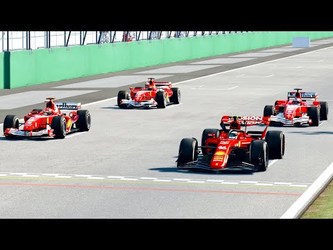 Ferrari F1 2022 vs Ferrari F1 2004 2005 2006 at Monza GP