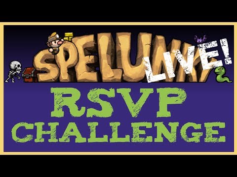 Spelunky RSVP Challenge || Live vs Lorgon111 & Pakratt! [Warm Up]