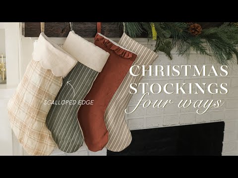 Sew A Christmas Stocking with a scalloped edge, ruffle, quilted, & more!