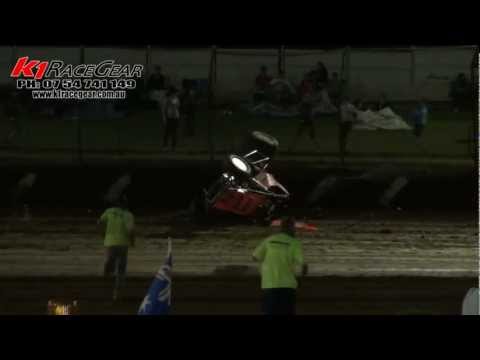 Wingless Sprints: Brant Chandler Rollover - Charlton Raceway