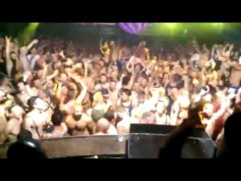 DJ Chris Bekker playing "Telling Tales" at Green Komm, Nachtflug, Cologne Gay Pride, 3 July 2016