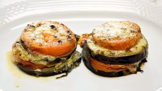 Con una Berenjena, Tomate y Queso 🍆 🍅 🧀 haces esta deliciosa RECETA al HORNO ¡¡en unos minutos!!