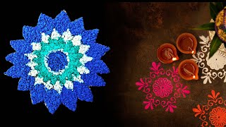 Rangoli Using Tissue Paper Pulp | Easy Rangoli 2025 || diy rangoli